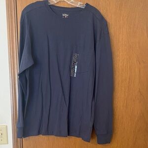 Hanes Men's Navy Blue Long Sleeve Shirt